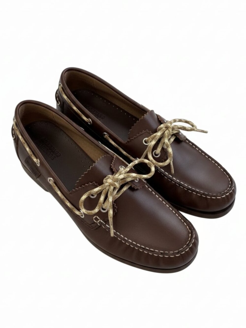 NEW LOEFFLER RANDALL Franco Boat Womens Size 10.5 Espresso/Butter Casual Shoes